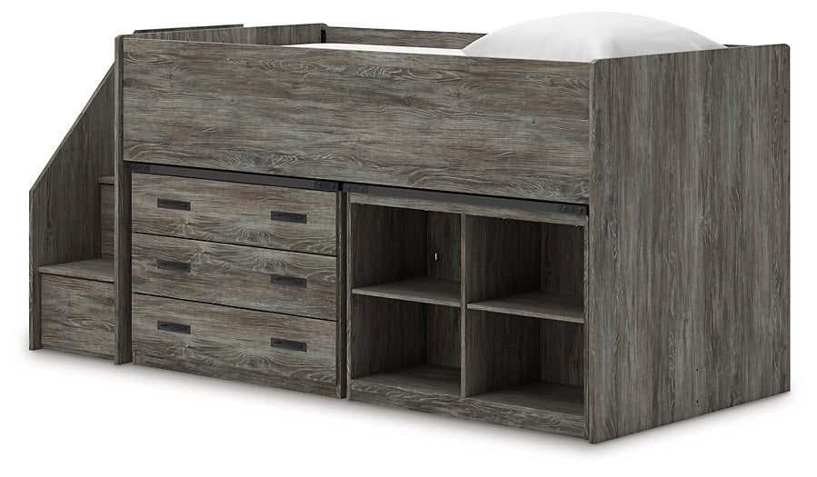 Frandern  Loft  Bed With Bookcase And Drawer Storage
