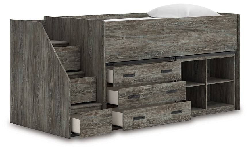 Frandern  Loft  Bed With Bookcase And Drawer Storage