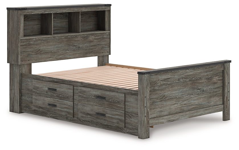 Frandern  Bookcase Panel Bed With Storage