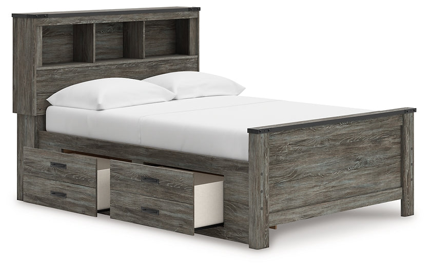 Frandern  Bookcase Panel Bed With Storage