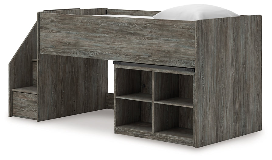 Frandern  Loft  Bed With Bookcase Storage