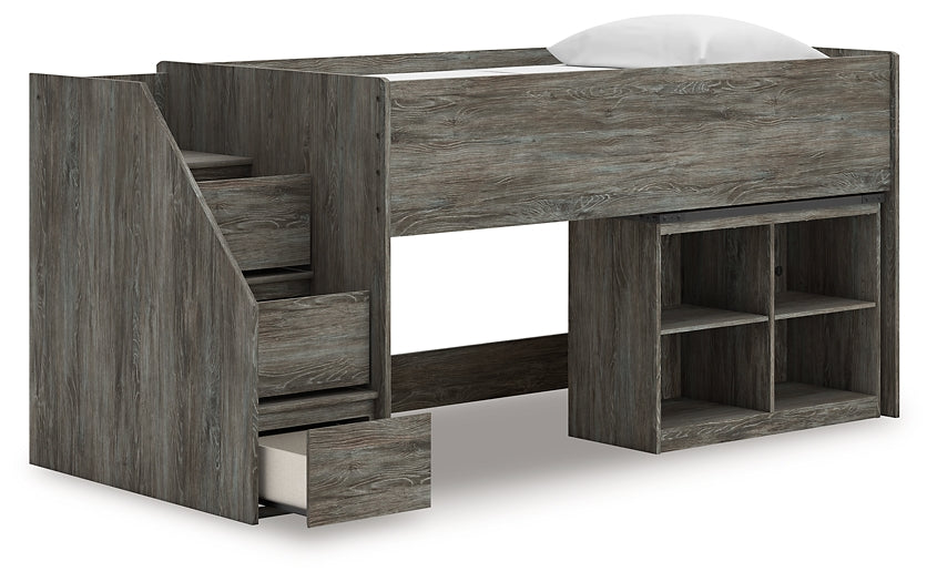 Frandern  Loft  Bed With Bookcase Storage