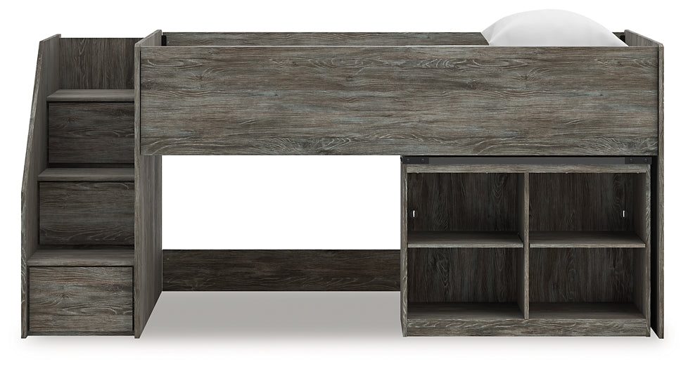 Frandern  Loft  Bed With Bookcase Storage