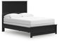 Panel Bed With Mirrored Dresser