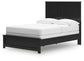 Panel Bed With Mirrored Dresser