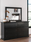 Panel Bed With Mirrored Dresser