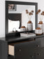 Panel Bed With Mirrored Dresser