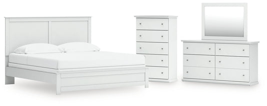 Bostwick Shoals  Panel Bed With Mirrored Dresser And Chest