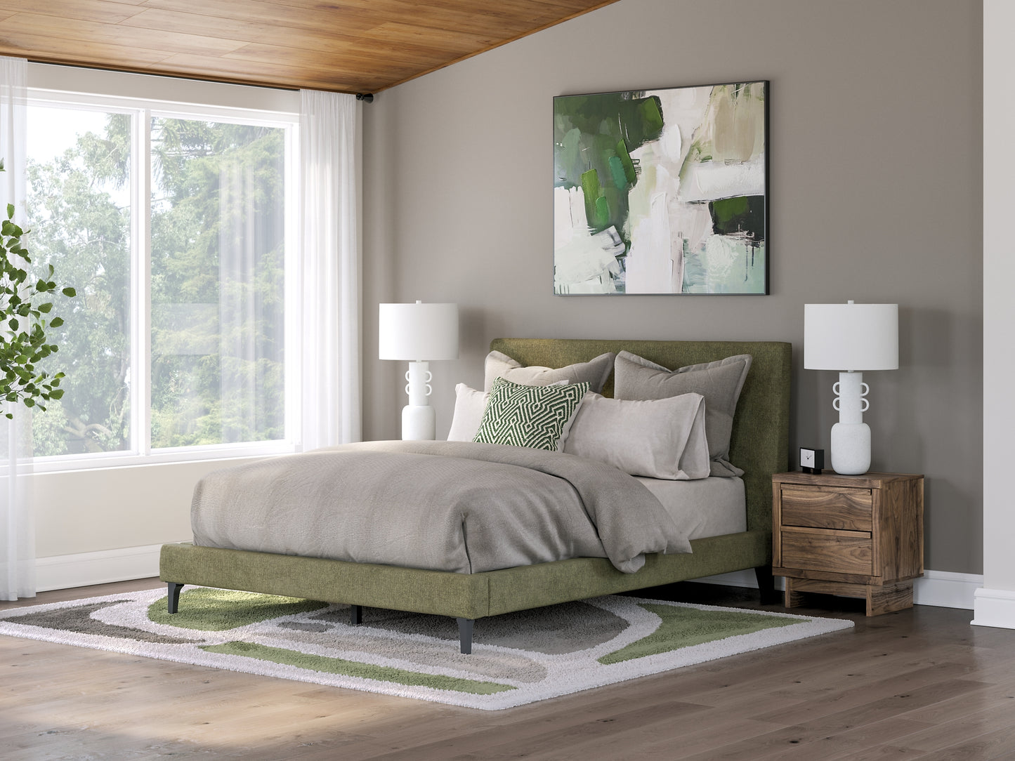 Chirason  Uph Bed W/Roll Slats