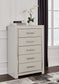 Zyniden  Upholstered Panel Headboard With Mirrored Dresser And Chest