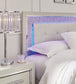 Zyniden  Upholstered Panel Headboard With Mirrored Dresser And Nightstand