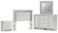 Zyniden  Upholstered Panel Headboard With Mirrored Dresser And Nightstand