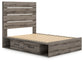 Graystorm  Panel Bed With Storage With Mirrored Dresser