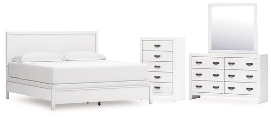 Binterglen California  Panel Bed With Mirrored Dresser And Chest