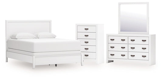 Binterglen  Panel Bed With Mirrored Dresser And Chest