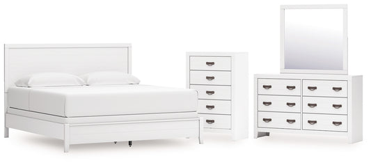 Binterglen  Panel Bed With Mirrored Dresser And Chest