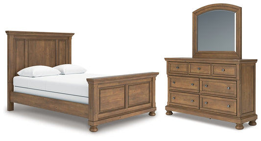 Feddinger  Panel Bed With Mirrored Dresser