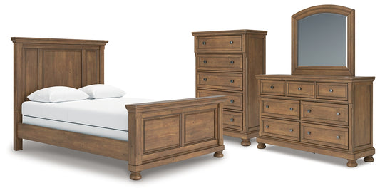 Feddinger  Panel Bed With Mirrored Dresser And Chest