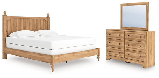 Aleaport  Panel Bed With Mirrored Dresser