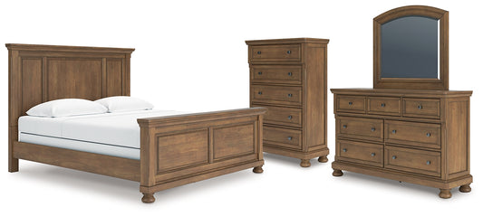 Feddinger  Panel Bed With Mirrored Dresser And Chest