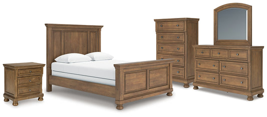 Feddinger  Panel Bed With Mirrored Dresser, Chest And Nightstand