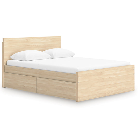 Onita  Panel Platform Bed With 1 Side Storage
