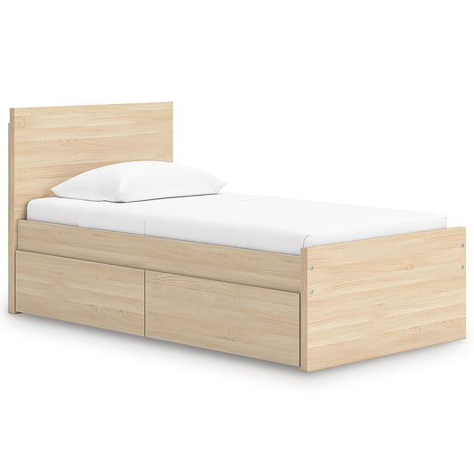 Onita  Panel Platform Bed With 1 Side Storage