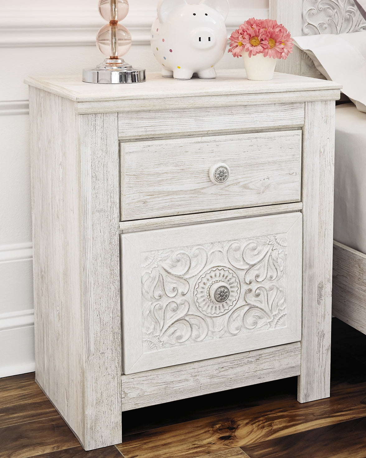 Paxberry  Panel Bed With Mirrored Dresser, Chest And Nightstand