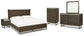 Arkenton California  Panel Bed With Mirrored Dresser, Chest And Nightstand