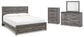 Bronyan  Panel Bed With Mirrored Dresser And Chest