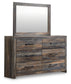 Drystan  Panel Bed With Mirrored Dresser And Nightstand