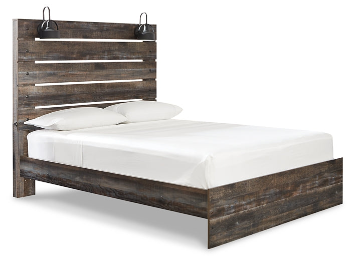Drystan  Panel Bed With Mirrored Dresser And Nightstand