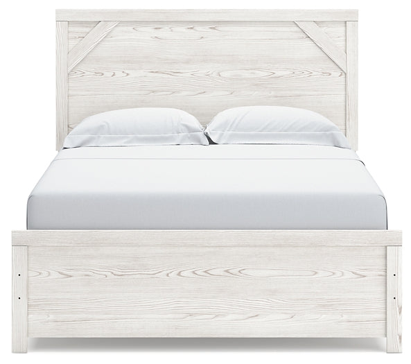 Gerridan  Panel Bed With Mirrored Dresser And Nightstand