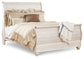 Willowton  Sleigh Bed With Mirrored Dresser And Nightstand