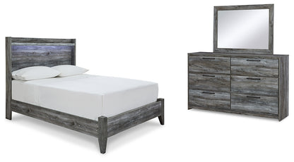 Baystorm  Panel Bed With Mirrored Dresser