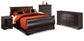 Huey Vineyard  Sleigh Bed With Mirrored Dresser And Nightstand