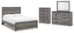 Bronyan  Panel Bed With Mirrored Dresser And Chest