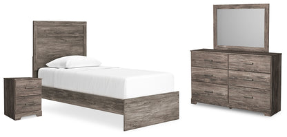 Ralinksi  Panel Bed With Mirrored Dresser And Nightstand