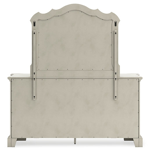 Arlendyne California  Upholstered Bed With Mirrored Dresser And Chest
