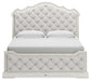 Arlendyne California  Upholstered Bed With Mirrored Dresser And Chest