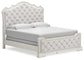 Arlendyne California  Upholstered Bed With Mirrored Dresser