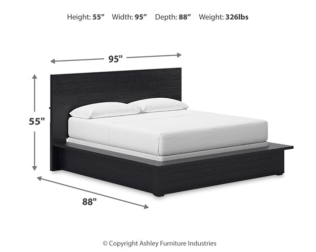 Londer California  Panel Bed With Mirrored Dresser And Chest