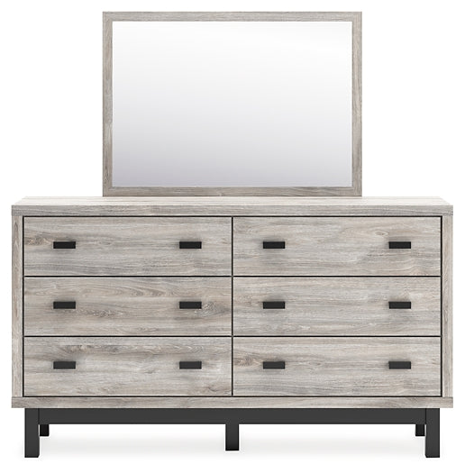Vessalli  Panel Bed With Mirrored Dresser