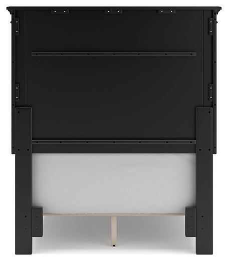 Lanolee  Panel Bed With Mirrored Dresser