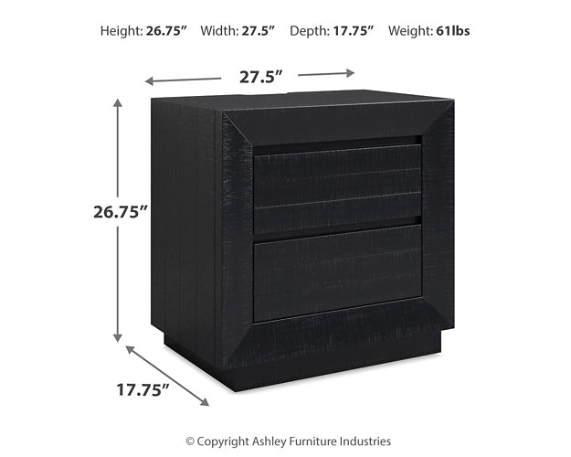 Londer  Panel Bed With Mirrored Dresser, Chest And Nightstand