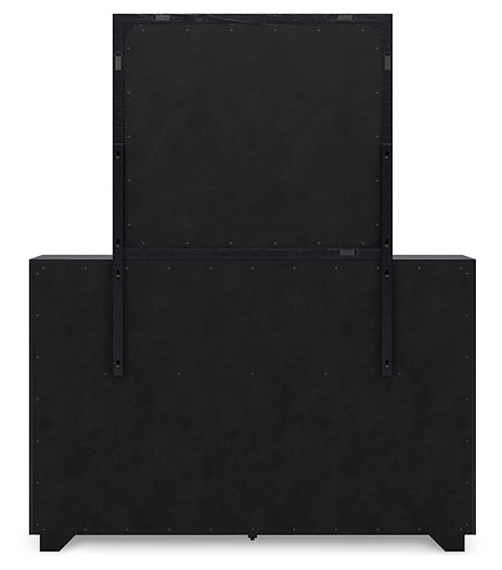 Londer  Panel Bed With Mirrored Dresser And Chest