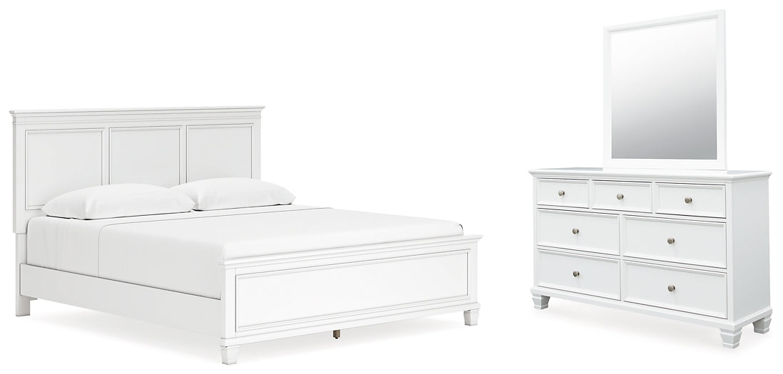 Fortman  Panel Bed With Mirrored Dresser