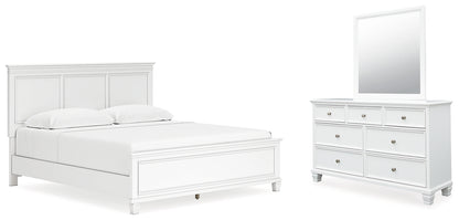 Fortman  Panel Bed With Mirrored Dresser