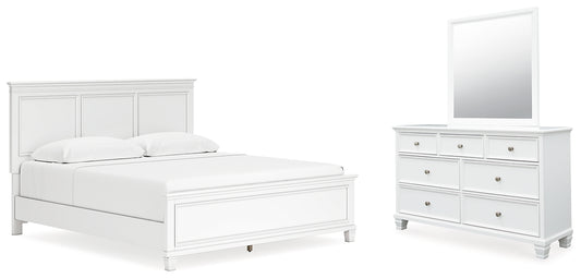 Fortman  Panel Bed With Mirrored Dresser