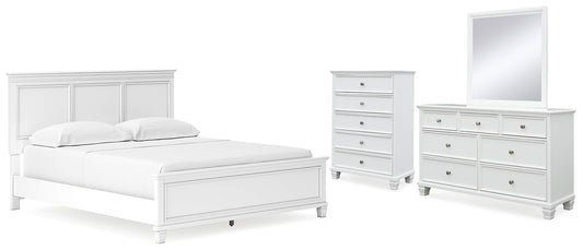 Fortman California  Panel Bed With Mirrored Dresser And Chest